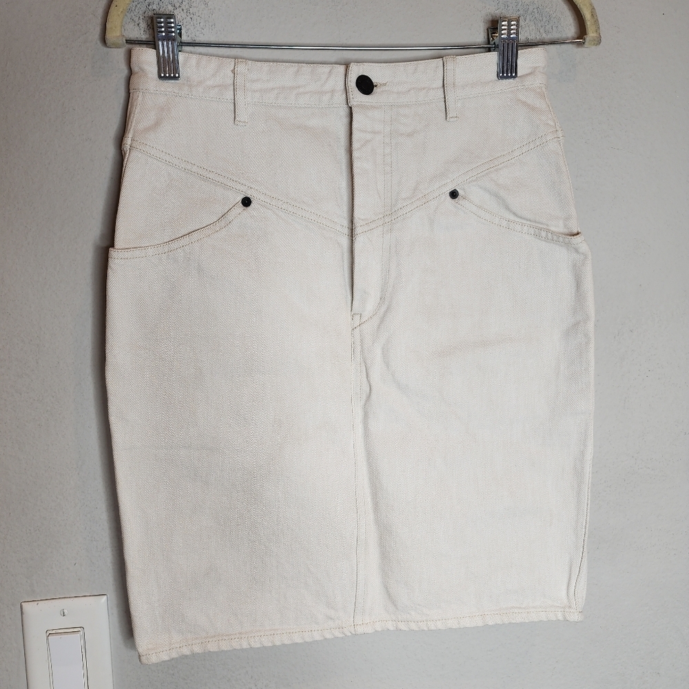 Isabel Marant Off White Denim Skirt Size 38 (Size 6) 100%‎ Cotton